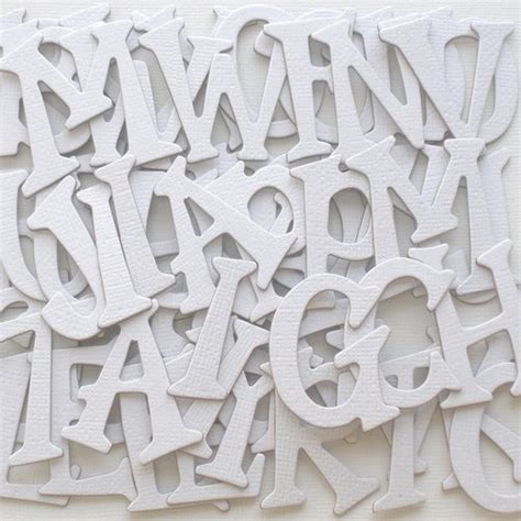 White Chipboard Alphabets Die Cut Letters Scrapbook Letter - Etsy