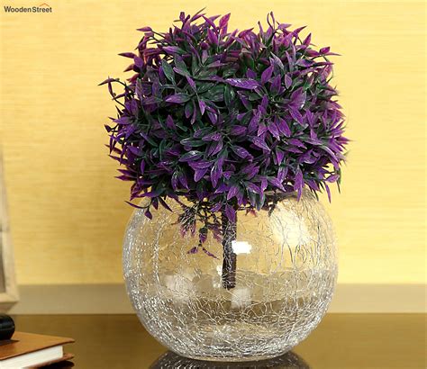 Buy Hand Blown Crinkled Glass Round Vase Online in India at Best Price - Modern Flower Vase ...