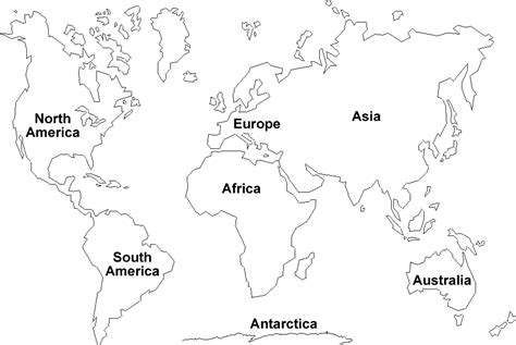 Printable Maps of the 7 Continents