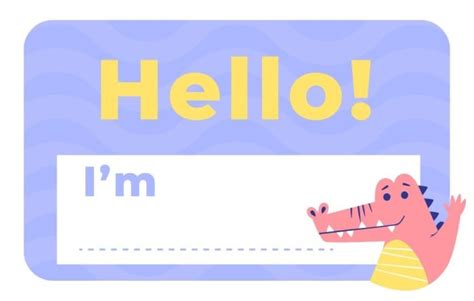 Free Child-like Hello My Name Is label template