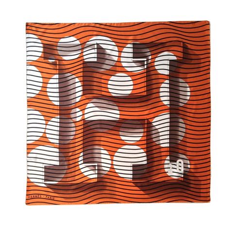 Hermes Orange "H" Scarf at 1stdibs