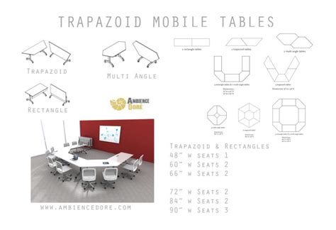 Modern Trapezoid Tables - Ambience Doré