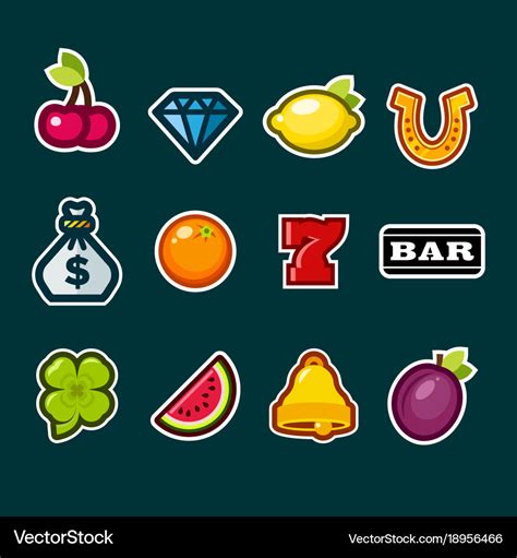 Casino slot machine icons Royalty Free Vector Image