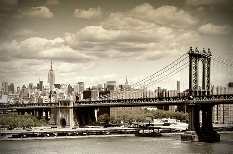 Manhattan Bridge, Nyc. Vintage Style by Lisa-blue