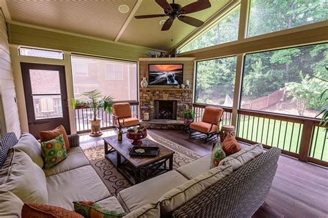 Add A Screen Porch with Fireplace-Alpharetta | AD&B | Porch fireplace ...