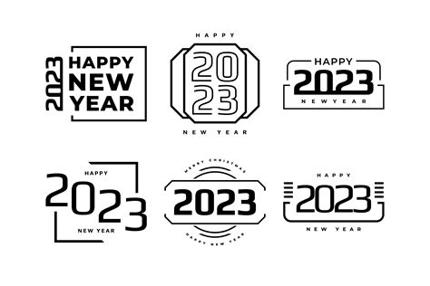 Set of 2023 Happy New Year Logo Graphic by weiskandasihite · Creative ...