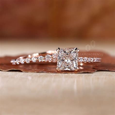 Princess Cut Lab Grown Diamond Engagement Ring, Diamond Bridal Wedding ...