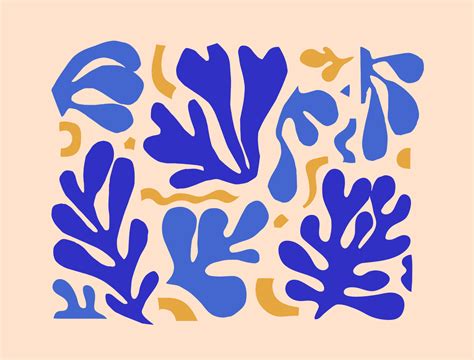 Trending composition of abstract plants, algae inspired by Matisse ...