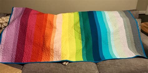 Jelly roll rainbow quilt I made. | Rainbow quilt, Quilts, Throw pillows