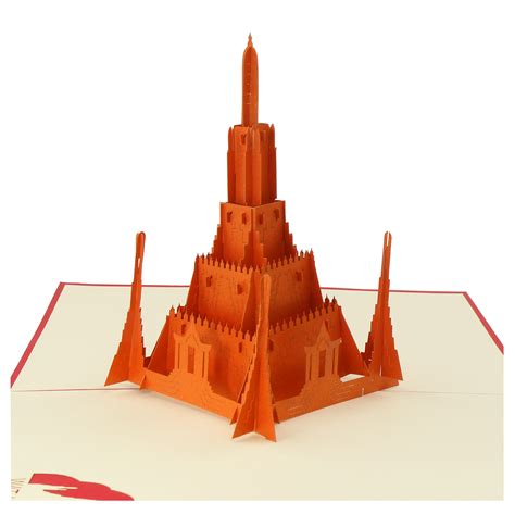 Ninrio 3D Popup Card - Wat Arun Thailand Card – Building 3D Card