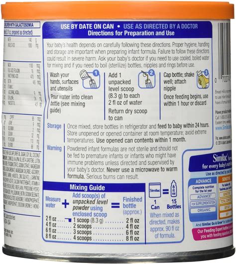 Similac Sensitive Ingredients Label - Trovoadasonhos