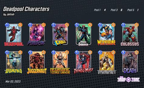 Deadpool Characters - Decks - Marvel Snap Zone