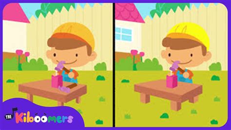 Johnny Works With One Hammer | Nursery Rhyme | Spot The Differences | The Kiboomers Chords ...