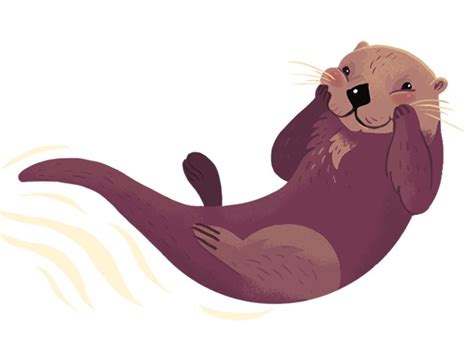 Otter by Annie Carbo Cute Otters Drawing, Otter Drawing, Otter Cartoon, Cartoon Pics, Otters ...