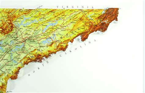 Tennessee Raised Relief 3D map – RaisedRelief.com