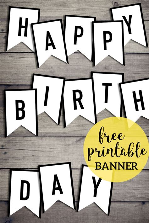 Free Happy Birthday Banner Printable Sign - Paper Trail Des… | Happy ...