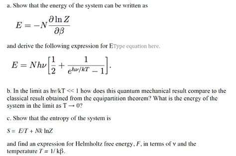 Solved The energy levels for a harmonic oscillator are given | Chegg.com