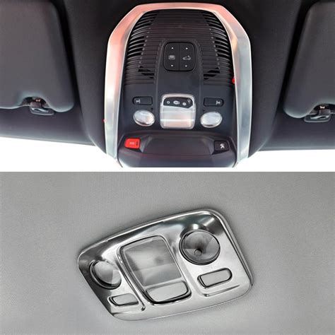 Buy Silver Stainless Steel Front&Rear Reading Light Lamp Cover Trims ...