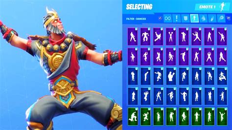 WUKONG SKIN SHOWCASE WITH ALL FORTNITE DANCES & EMOTES - YouTube