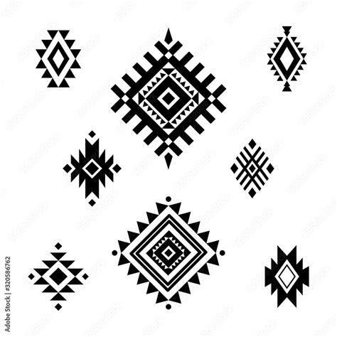 Aztec/ Tribal shapes, symbols collection vector set Stock Vector ...