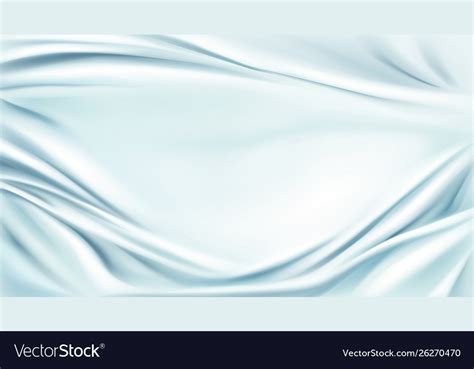 Blue silk draped fabric background textile frame Vector Image