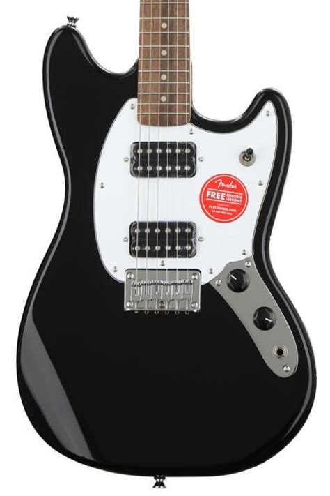 Squier Bullet Mustang HH - Black with Indian Laurel Fingerboard ...