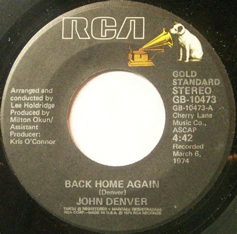 John Denver - Back Home Again / It's Up To You (1975, Vinyl) | Discogs