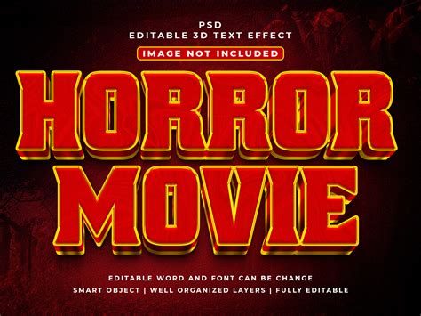 Horror Movie 3d editable psd text effect by Md Nazir Hossain on Dribbble