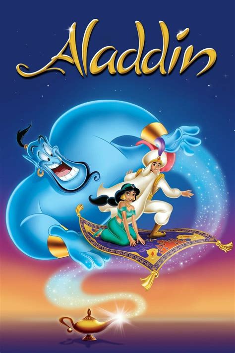 1992 Walt Disneys Aladdin Movie Poster Print Jasmine Genie Jafar Abu 🙉🧞 ...