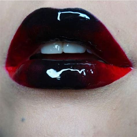 Glossy black & red lips ️ ️ ️ Lip Art Makeup, Lipstick Art, Artistry Makeup, Makeup Nails ...