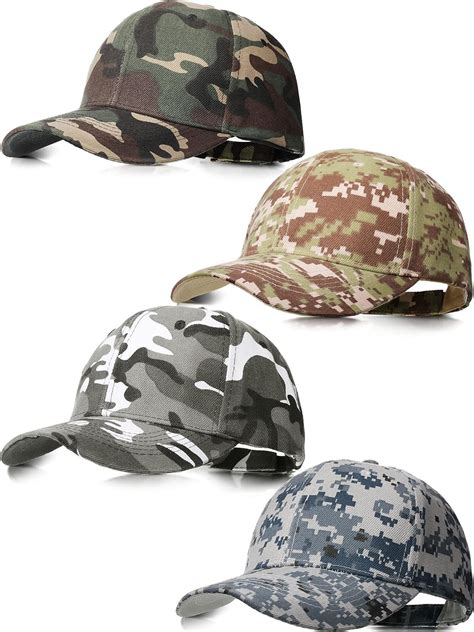 Buy Geyoga 4 Pieces Men Camouflage Baseball Cap Army Military Camo Hat Camouflage Outdoor Sports ...