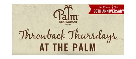 Palm Restaurant - Our Menu Now & Then - Food & Beverage Magazine