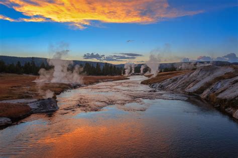 Firehole River Sunset | Scenic pictures, Yellowstone national park ...