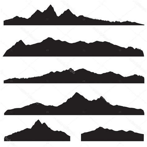 Mountain Range Silhouette at GetDrawings | Free download