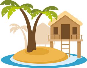 Bungalow at sea clipart. Free download transparent .PNG | Creazilla