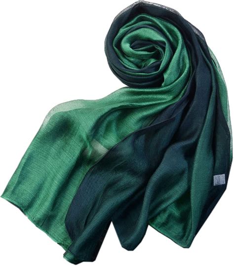 SNUG STAR Cotton Silk Scarf Elegant Soft Wraps Color Shade Scarves for Women (Dark green ...