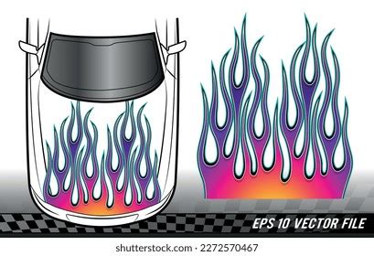 Fire Flames Racing Car Decal Vector Stock Vector (Royalty Free) 2272570467 | Shutterstock