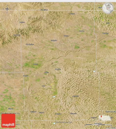 Satellite 3D Map of Sheridan County