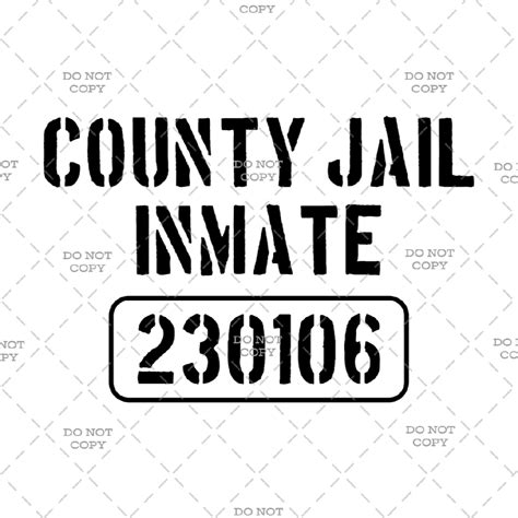 County Jail Inmate Digital Download svg, Png, Jpg, Pdf - Etsy