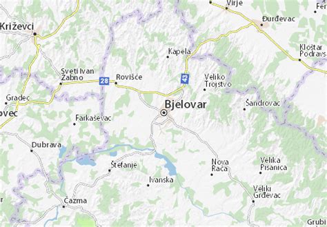 MICHELIN Bjelovar map - ViaMichelin