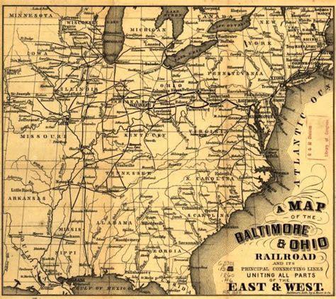 A map of the Baltimore & Ohio Railroad and its principal connecting lines uniting all parts of ...