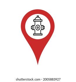 Fire Hydrant Icon Map Location Illustration Stock Illustration ...