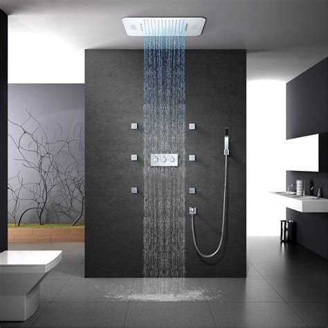 Shower with bluetooth speaker, Phone controllable LED, Rainfall- , Wat ...