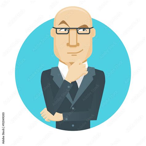 Thinker. A thinking man. Cartoon illustration. Vector Illustration Stock Vector | Adobe Stock