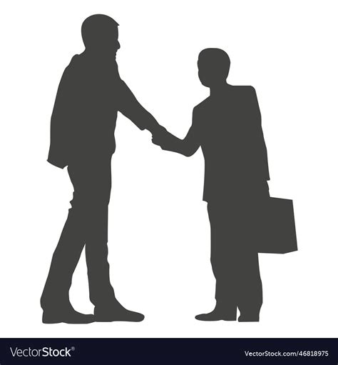 Businessmen shaking hands silhouette Royalty Free Vector