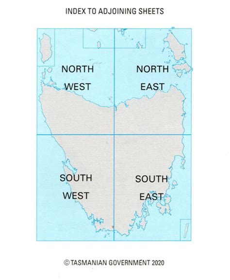 Tasmania North West 1-250,000 Map Tasmap - Maps, Books & Travel Guides