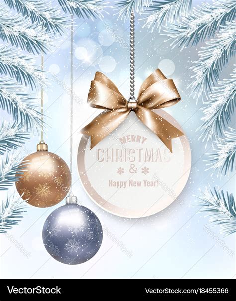 Holiday christmas background with a gift card Vector Image