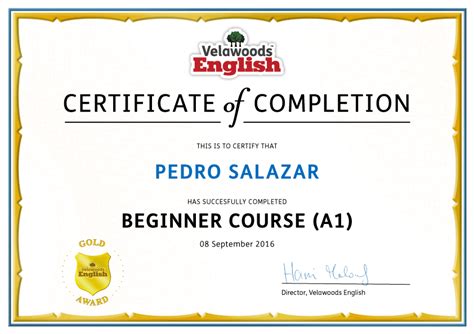 Certificate English – certificates templates free