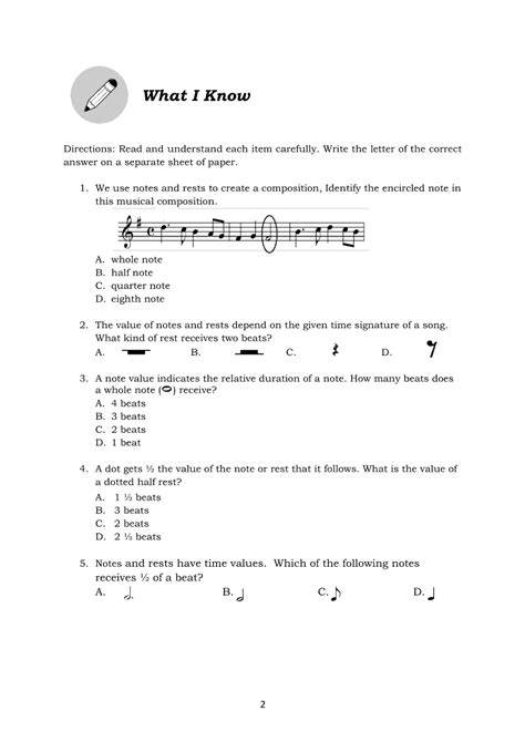 Music 6 Module 1: Rhythm: Notes and Rests | Grade 6 Modules