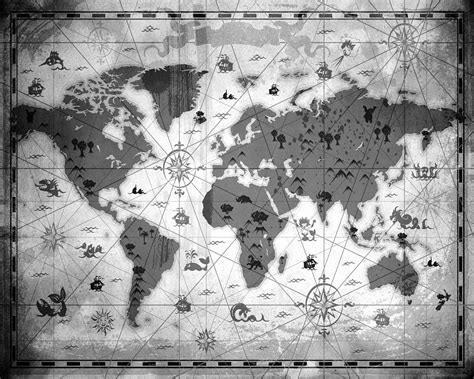 Whimsical World Map BW Mixed Media by Angelina Tamez - Fine Art America